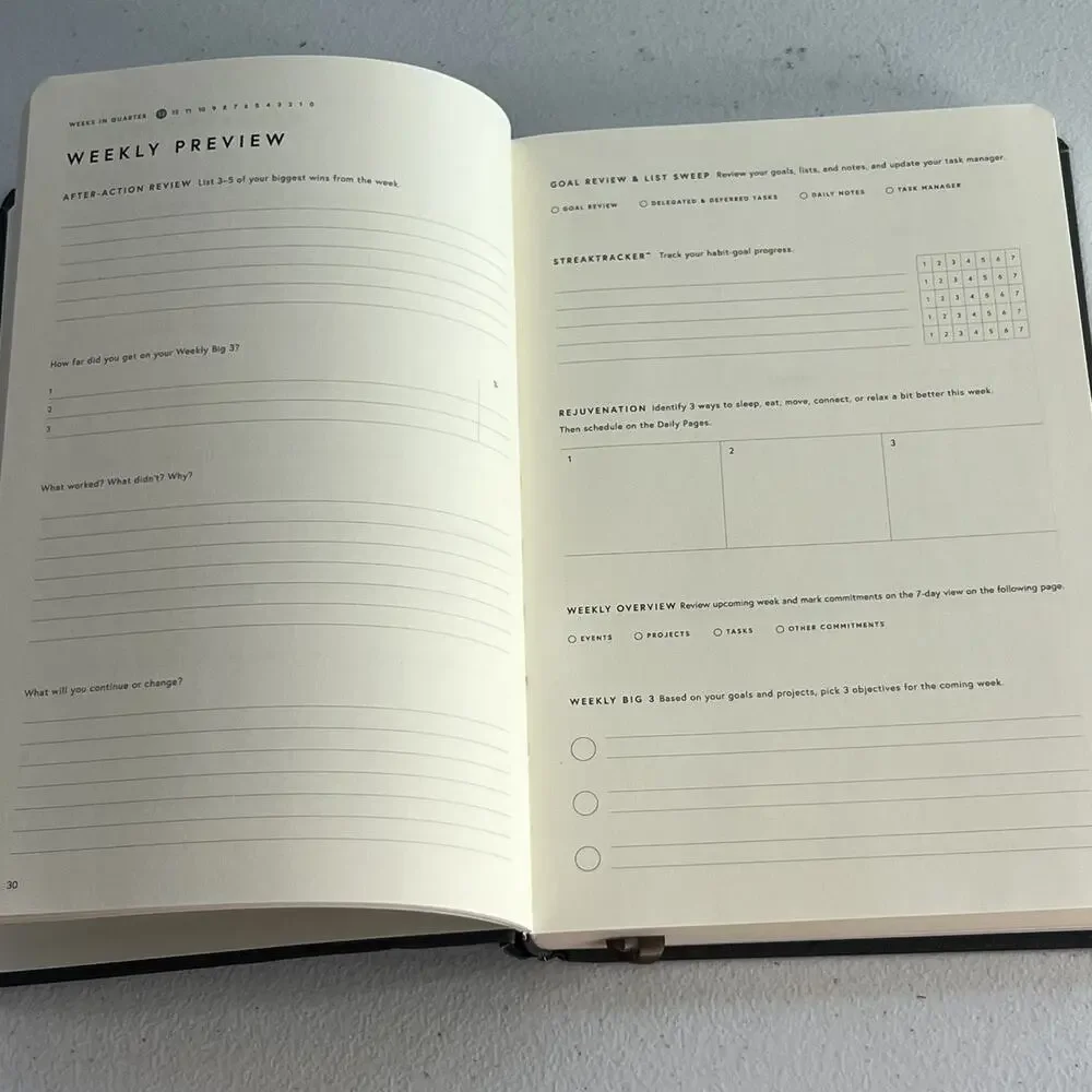 The Double Win Planner Black Hardcover Notebook 9.5 x 6